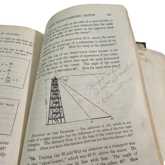 Vintage Algebra Book 1936 School Book Stone Mallory Benj Sanborn Math Hard Cover - Picture 12 of 14